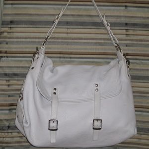 White leather Hogan (by Tod's) messenger hobo bag